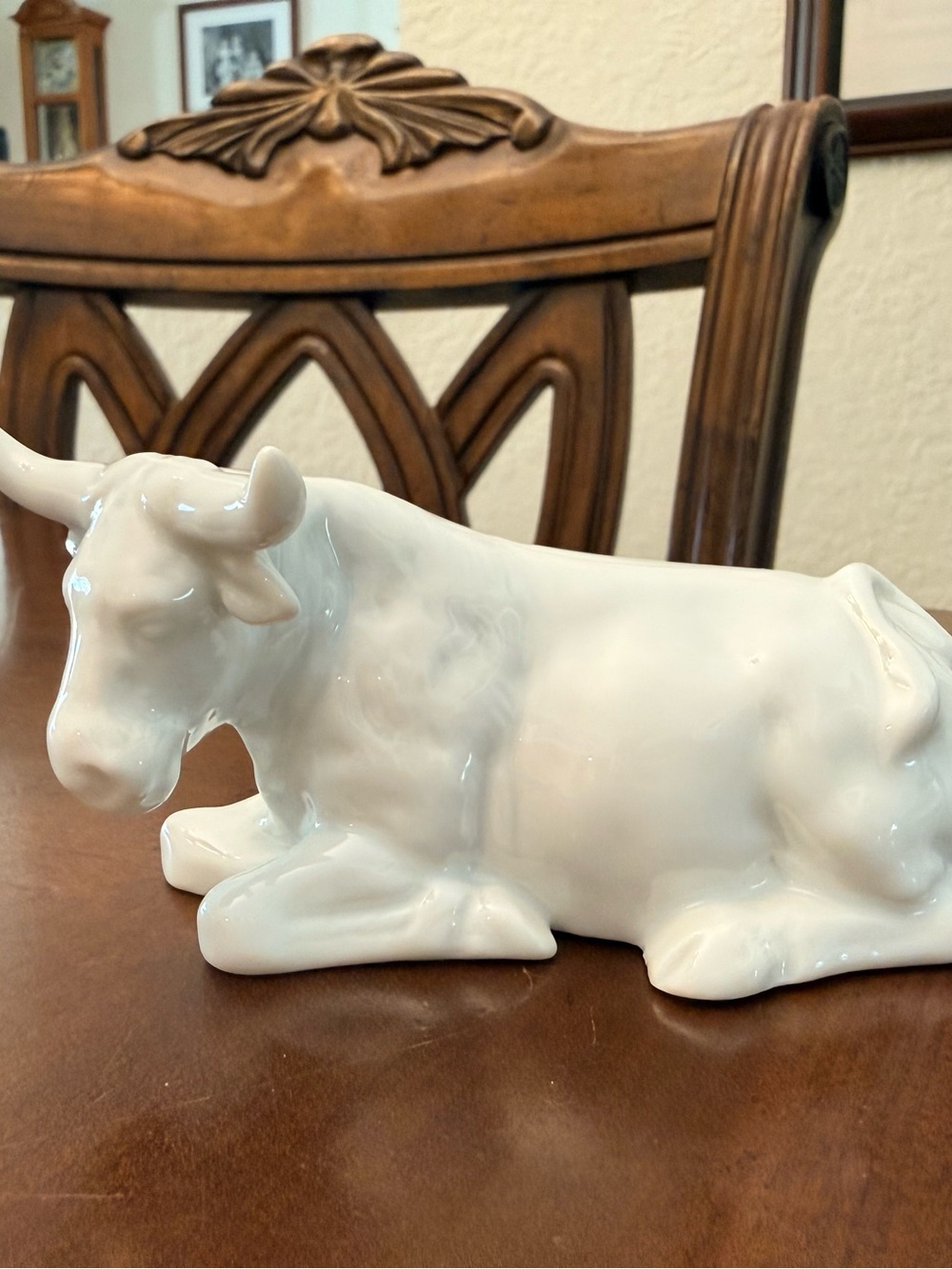 Fitz and Floyd White Ceramic Nativity Ox Figurine